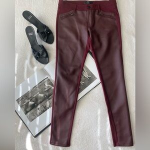 Women’s Mossimo Vegan Faux Leather Maroon Pull On Dress Pants Size 6